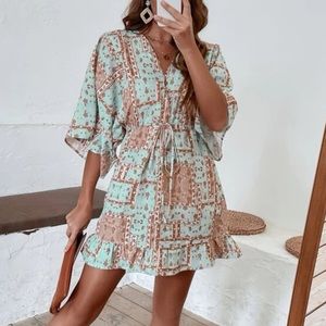 Summer floral kimono dress